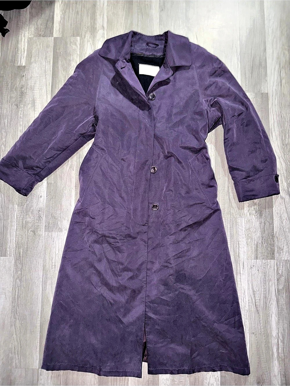 Jones New York Purple Button-Front Trench Coat